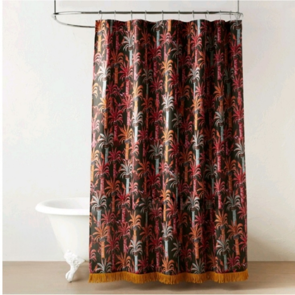 Opalhouse designed w Jungalow Palm on Blake Street Shower Curtain Black